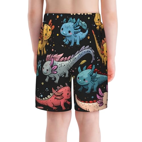 Generic Boys' Axolotls Print Swim Trunks with Compression Liner - Quick-Dry Bathing Suit for Swimwear3