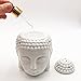 Translucent Ceramic Buddha Head Statue Oil Burner Aromatherapy Diffusers Home Decor - White