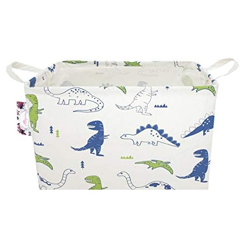 Rectangular Kids Storage Basket Gift Basket Baby Storage Basket Cute Kids Toy Storage Bin Organizer Shelf Book Basket Room Decor(Polychrome Dinosaurs)