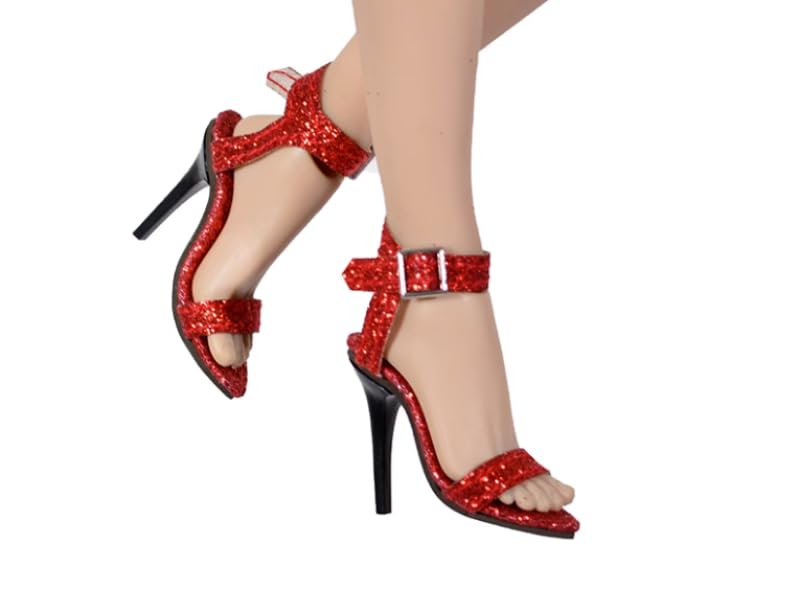 ximitoy 1/6 Scale Female Sodier High Heeled Sandals Model for 12'' Figure (Red)