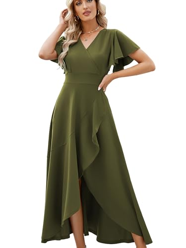 Image of ZZV Formal Dresses for Women Gowns Evening V Neck Wedding Guest Dresses