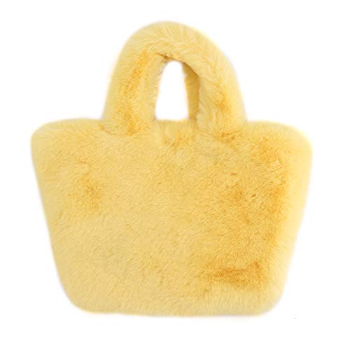 Bolso tote pequeño fluffy amarillo sonrisa Y2K miniatura 2