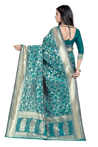Image of Women's Banarasi Saree Pure Kanjivaram Silk Saree Soft Party Saree collections With Blouse Piece for Wedding saree