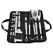 Zerodis 21 Pz/Set Utensili per Barbecue in Acciaio Inossidabile Kit Utensili per Barbecue con spatola, pinze, spiedini Utensile Regalo di Natale Halloween per Barbecue all'aperto, Campeggio, Cucina