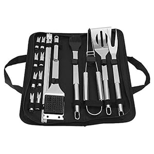 Glad oppervlak Duurzaam 21 stks/set barbecuegerei BBQ-gereedschap Roestvrij staal voor barbecues binnen of…