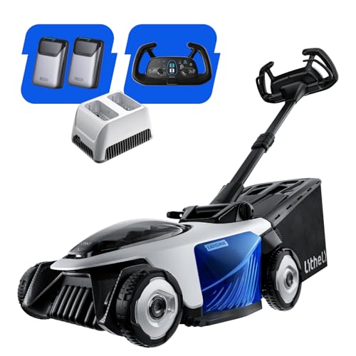 Litheli Easysurge Tagliaerba Tosaerba a Batteria 43cm, Semovente (2,2-4,7 km/h),