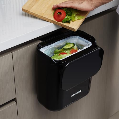 Caneca de basura colgante MACOPRO 8L con tapa para cocina miniatura 2