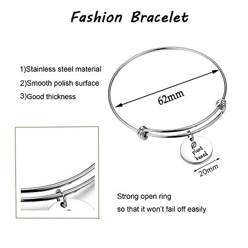 Plant Based Vegan Charm Bracelet Vegetarian Jewelry Vegan Gift2