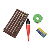 Kit de flotador de pesca eléctrico LED con batería y aparejos, boya de indicador de mordida ABS de espuma de nailon para caballa Garfish Bass agua poco profunda Surf Casting