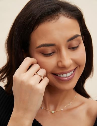 Mamelody 14K Gold Plated Wedding Band for Women CZ Twisted Rope Dainty Stackable Statement Engagement Promise Rings for Her Sizes 4-104