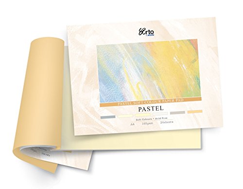 FABRIANO Pastel soft colour paper book (Mix 6 colours, Tiziano) - A4-160 gsm (24 sheets) - Pack of 1 - by ARTO