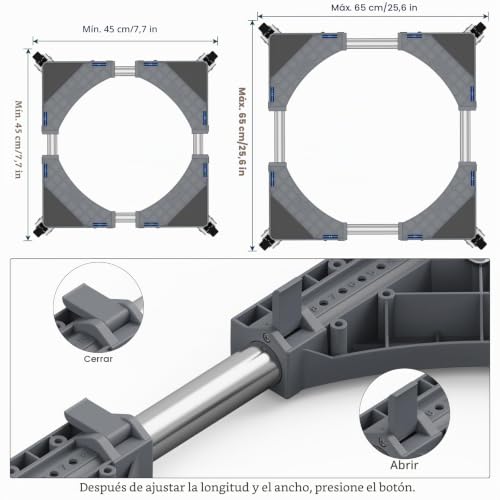 Soporte regulable de 45cm-65cm para electrodomésticos gris DEWEL 2