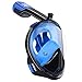 adepoy Full Face Snorkel Mask, 2018 Newest Foldable Snorkeling Mask for Adults and Kids with Detachable Camera Mount, 180 Degree Large View Free Breath Dry Top Set Anti-Fog Anti-Leak L/XL Blue
