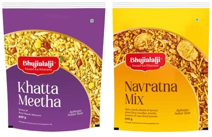 Bhujialalji Khatta Meetha And Navratna Mix (Combo pack of 2) 800g | Namkeen Snacks Tasty & Crunchy Tea-time Namkeen | All time favourite indian snacks/Namkeen | Ready to eat. (B0BC3Z2QTW) Amazon Price History, Amazon Price Tracker