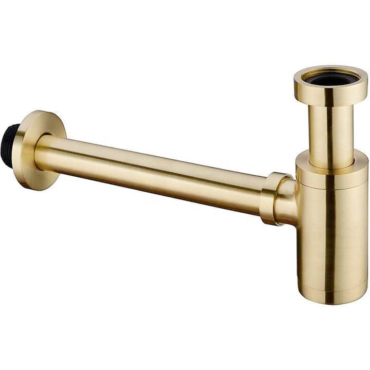Aquieen Premium Bottle Trap with 300mm Long Bottle Trap Pipe with Wall Flange (Gold)-image-21