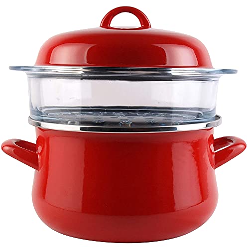 Praga Cocina Vapor 20, Acero Esmaltado Vitrificado, En Granate, Inducción Y Lavavajillas - Magefesa En Oferta Magefesa Praga - Cocina A Vapor 20Cm De Acero Vitrificado Exterior Granate. Antiadherente Bicapa Reforzado Efecto Piedra, Aptas Para Todo Tipo De Cocinas, Especial Inducción. 50% De Ahorro Energético.