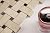Simple Tile - Marble Mosaic Tile, "Basketweave Collection", 1"X2" Rectangle and Small Dot, 12"X12"X3/8", Polished (Sample Swatch, CMMM1WEA+E-P - Crema Marfil+Emperador Dark)