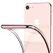 RANVOO iPhone 8 Case, iPhone 7 Case, Clear Soft Slim Thin Case with Premium Flexible Chrome Bumper and Transparent TPU Back Plate Crystal Cover for Apple iPhone 8 / iPhone 7 (Rose Glod)