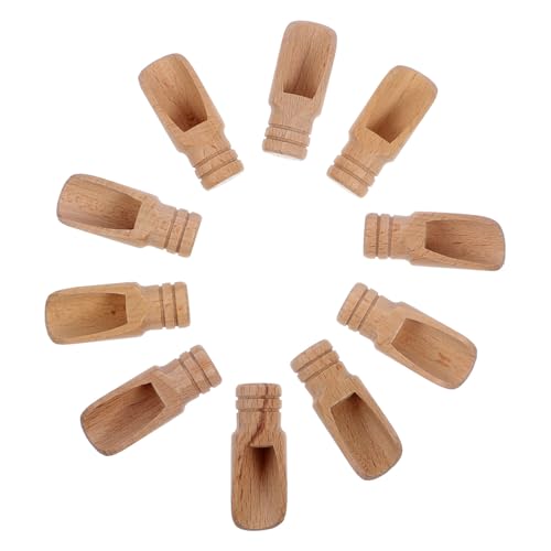 CHICAMPERA 10個 木製ミニスプーン バスソルト用スコップ 調味料兼用 多機能塩すくい 使いやすい小型計量スプーン