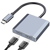 USB Type- C to デュアル DisplayPort 変換アダプター 4K＠60Hz USB C to Displayport デュアル モニター Display Port 分配器 マルチディスプレイ 3画面 マルチディスプレイアダプタ 複製/拡張モード対応 パソコン に 2 台 の モニター を つなぐ USB C DP ハブ