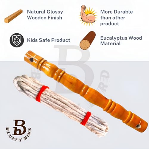 Image of Baby Thottil Kambu Wooden with Rope | Thottil Kattai - Cradle Wood Stick & Rope for New Born Baby | Thottil Kambu with Rope - Pack of 1 Set