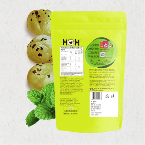 Image of MOM - Meal of the Moment, Roasted Pudina Makhana, 52g /65g - Gluten Free | Anti Oxidants | MSG Free | Zero Trans Fat | No added Preservatives and No artificial Flavours