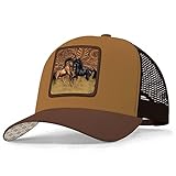 Asvance Unique Western Sculpture Horse Embroidered Trucker Hat, Unisex Adjustable Fit Cap for Horse