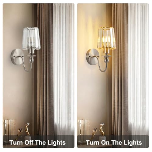 Image of KARTOOSH Hardwired Crystal Wall Sconces Set of 2