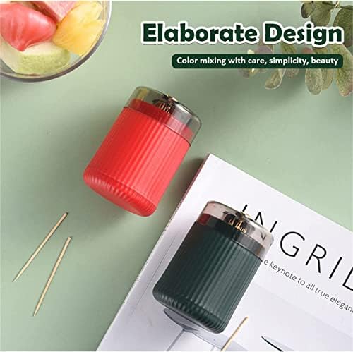 Pop-up Automatic Toothpick Dispense, Toothpick Holder Dispenser with 400pcs Toothpickautomatic Toothpick Dispenser, Portable Toothpick Holder Dispenser (Red)