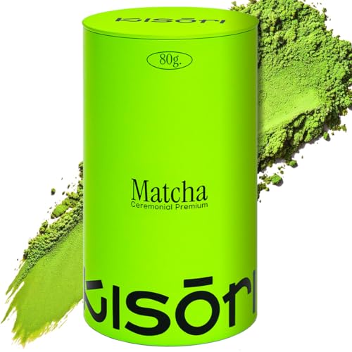 Kisori - Té Matcha Ceremonial Premium I Té Matcha en Polvo para 3 Meses | Te Matcha Orgánico 100% Natural | Te Verde Puro Máxima Calidad I Sin azúcar, Vegano I 80 gramos