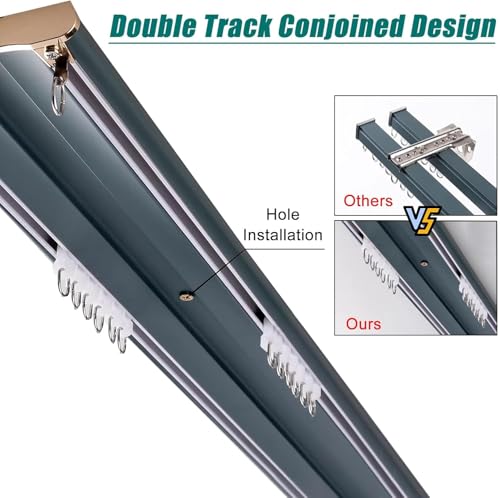 Rail double joint de rideau de douche plafond Bianco 1m