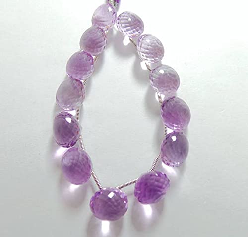 Améthyste rose naturelle en perles oignons facettées pour joaillerie de luxe - 2