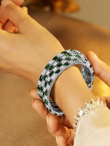 Image of Rubans Bangles Set of 4 American Diamond Zirconia Stylish Trendy Jewellery Gift for Women & Girls