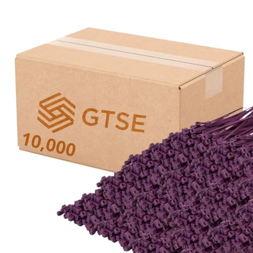 GTSE 6 Inch Purple Zip Ties, 10,000 Bulk Pack, 40lb Strength, UV Resistant Strong Nylon Cable Ties, Self-Locking 6" Tie Wraps