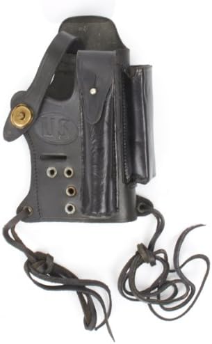 U.S. Walther P-22 Compatible Black Leather Holster with Magazine and Silencer Pockets