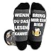 Zemolo Weihnachten Geschenke f&uuml;r M&auml;nner Lustige Socken mit Spruch WENN DU DAS LESEN KANNST BRING MIR BIER Socken Witzige Vatertag M&auml;nnertag Geburtstag f&uuml;r Papa Opa Freund Bruder Jungs Kleinigkeiten