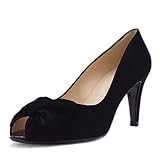 peter kaiser peeptoe ballerina Befestigung: Slip On Peter Kaiser samos Damen Peep Toe Schuhe in schwarz Wildleder 38 EU Black