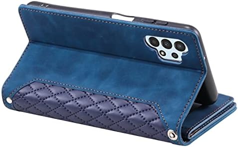 HOUSIM Phone Case for Samsung Galaxy A13 4G Case Zipper Wallet Purse with Card Slot Holder Folding Kickstand Shockproof Protective Folio Flip Book Case Cover Women - Blue