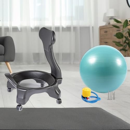 Ball Chair para oficina y casa: asiento ergonómico con ruedas y base de PETG antideslizante 5