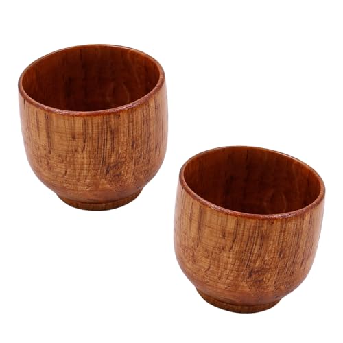 ZONADAH Lot de 2 gobelets en bois japonais anti-brûlure 50 ml pour thé, café, vin, whisky, pour cuisine, maison, bureau, restaurant