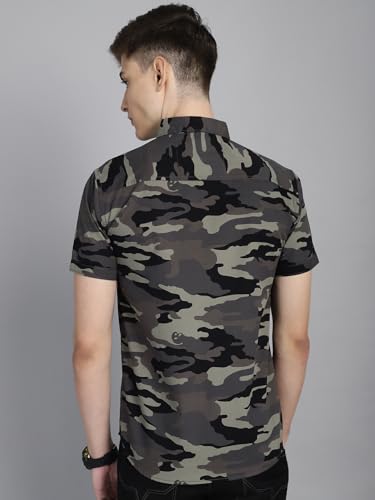 Image of Majestic Man Men Cotton Checkered Half Sleeve Slim Fit Casual Shirt