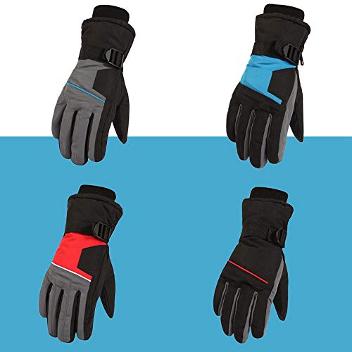 Bloepum Ski Gloves Winter Snow Outdoor Sport Men Warm Snowmobile Motorcycle Waterproof Snowboard Blue