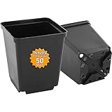 GREEN24 50 Stck. Pflanztöpfe 9x9x9,5cm Vierecktopf Profi Anzuchttopf Pflanztopf Blumentopf Vierkant-Töpfe (50, 9x9x9.5)