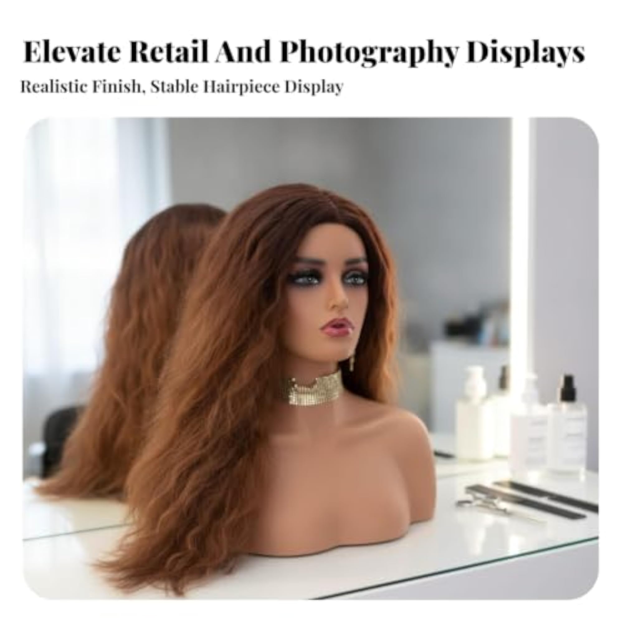 Smooth PVC Head and Shoulder Bust Display