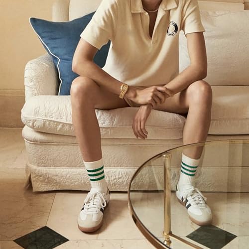 Image of 4 PAIRS Striped Crew Socks For Women Casual Cotton Novelty Retro Athltic Socks Unisex MultiColor
