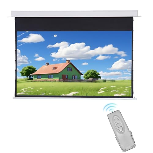 72inch Motorized Projector Screen w/Remote, Ceiling or Wall Mount, 16:9 HD 4K, Gain 3.5 Projector Movie Screen for Home Theater, Office Projection