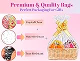 MAARA Extra Large Cellophane Wrap Bags For Hampers, Pack Of 10 (70CMX100CM/30"X40") Clear Hamper Basket Gift Bags For Present Packaging, Hamper Wrapping Cellophane With 10 Pull Bows - Image 3