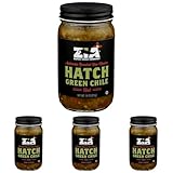 ZIA GREEN CHILE COMPANY Roasted Hatch Green Chile - Hot, 16 OZ (Pack of 4)