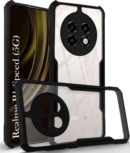 Image of Jkobi Back Cover Case for Realme P1 Speed (Shockproof with Polycarbonate Clear Panel | Professional Black)