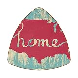 6 pcs sous Verres pour Boissons Dessous de Verre Triangle en Cuir modèle de Maison de Planche de Bois Bleu rétro Tapis de Protection de Table pour Tasses et Tasses, Bureau, Cuisine